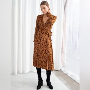 &Other Stories Leopard Print Wrap Dress US 4/EUR 36